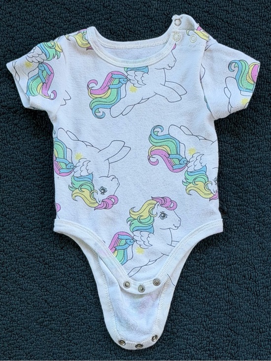 My Little Pony Other - My Little Pony White One-Piece with Pastel Rainbow Mane Print
